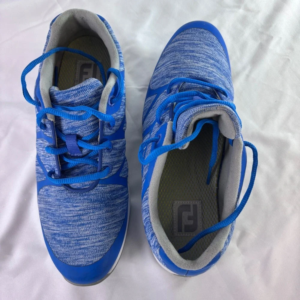 FootJoy Golf Shoes Women 7.5 M‎ Blue Heathered Spikeless 92907 Athletic Comfort